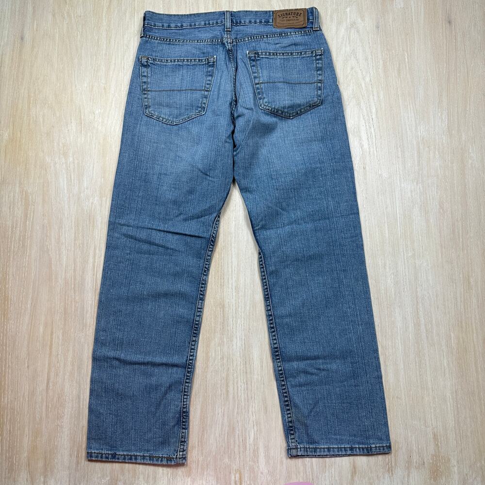 Signature Levi Strauss Mens Regular Fit 100% Cotton Light Wash Jeans 32x30